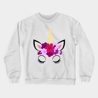 Unicorn with flowers Crewneck Sweatshirt